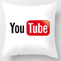 hot selling social media youtube customized zippered square throw pillowcase zippered pillow sham protector