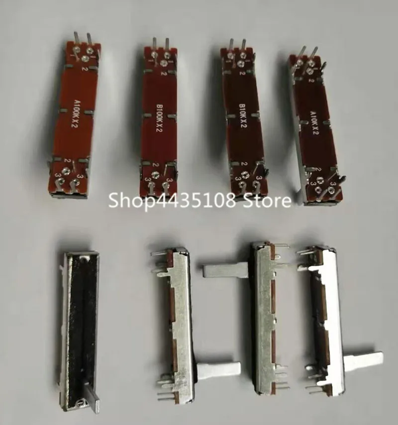 10 шт. 45 мм двухканальный стерео прямой скользящий потенциометр fader A10K A100K |