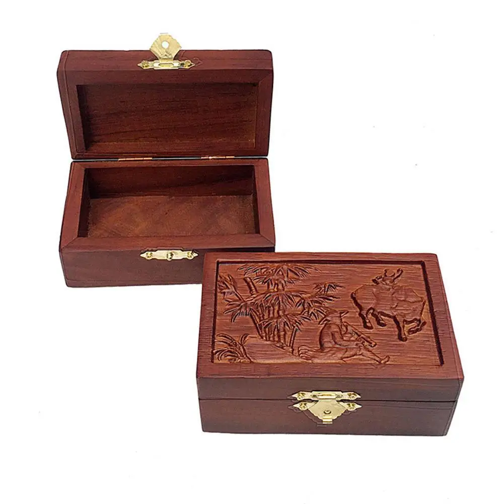 

75% Hot Sales!!! Vintage Wooden Farmer Embossed Jewelry Trinket Organizer Storage Box with Buckle