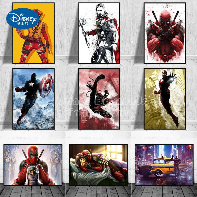 

Картина из страз «Тор и Человек-паук», «Дэдпул»