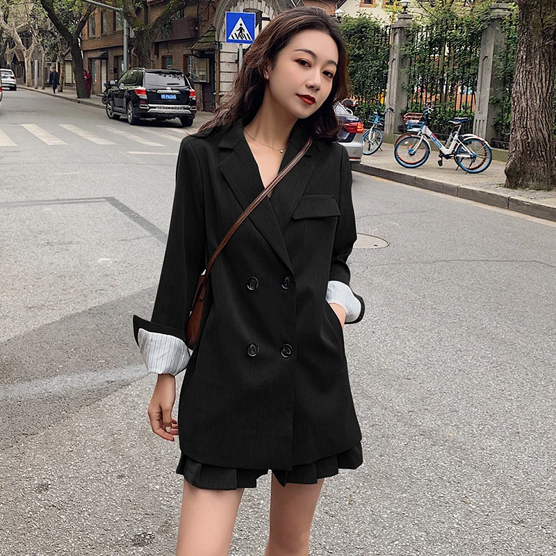 Женский Повседневный Блейзер простой однотонный Серый свободный пиджак в