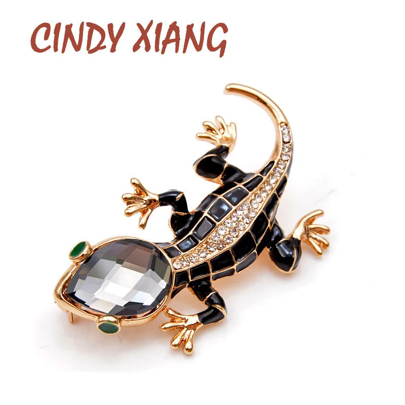 

CINDY XIANG Crystal Lizard Brooches for Women Cute Fashion Animal Pins Summer Style Shining Jewelry Kids Accessories Good Gift