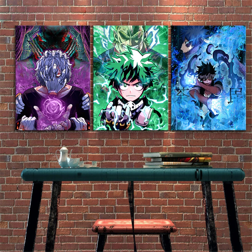 

New Designs My Hero Academia Anime Poster IZUKUShigaraki Tomuradabi Canvas Wall Art Home Decor Bedroom Anime Sticker