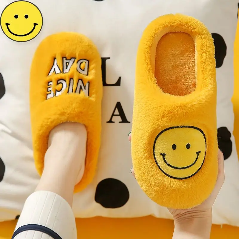 New Winter Cotton Slippers Ladies Thick Bottom Non-Slip Plush Indoor Warmth Couple Winter OutdoorCottonSlippers ForMenAnd Women