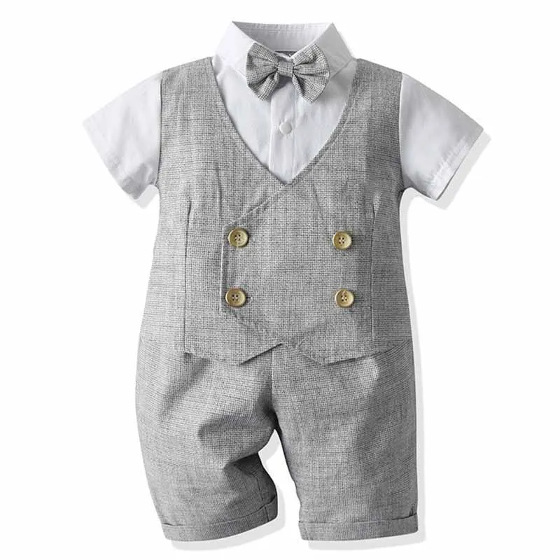 Комплект одежды для маленьких мальчиков формальный костюм малышей на свадьбу