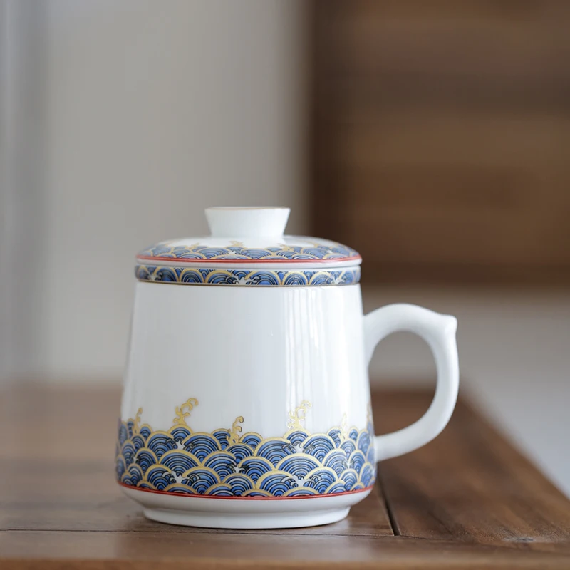 Китайская керамическая чайная чашка с фильтром и крышкой крышка чайного фильтра