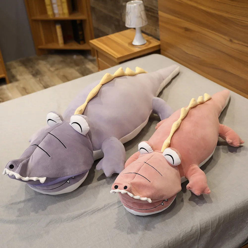 

100/120cm Giant Dinosaur Turn To Crocodile Animal Stuffed Plush Toys Cute Soft Cartoon Dragon Doll Sleep Pillow Birthday Gifts