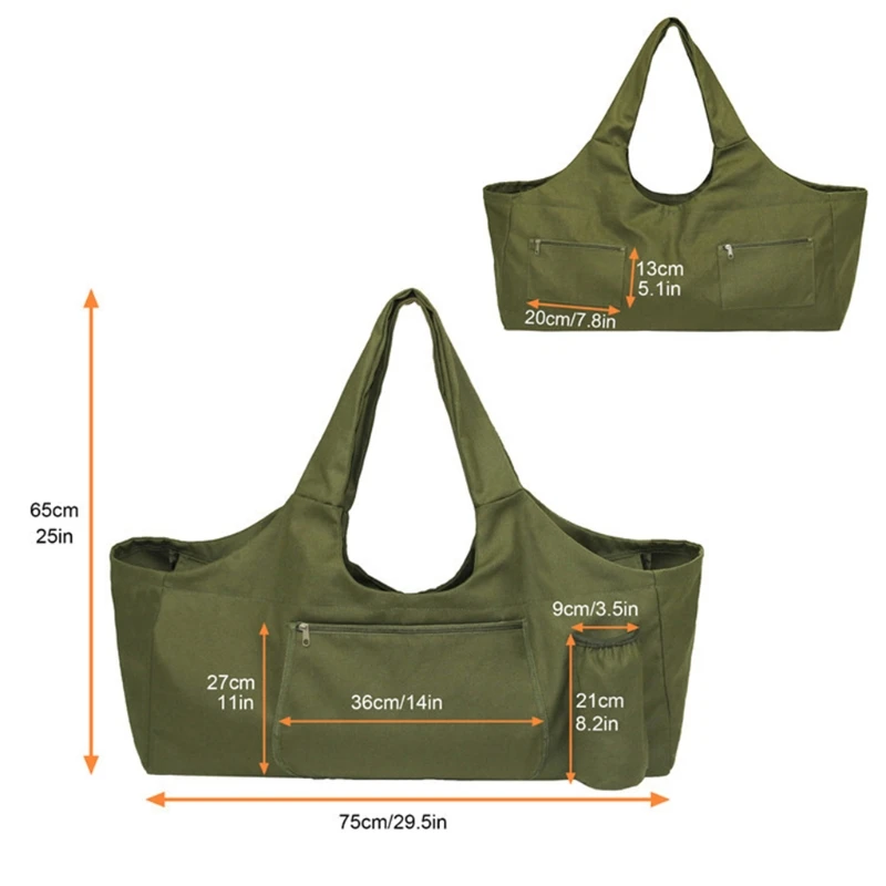 

H053 Large Capacity Yoga Mat Bag Exercise Strap Shoulder Pouch Sling Carrier Gym Tote with Pockets
