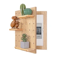 wood decoration with hole electricity box solid wood frame with hook electricity box
