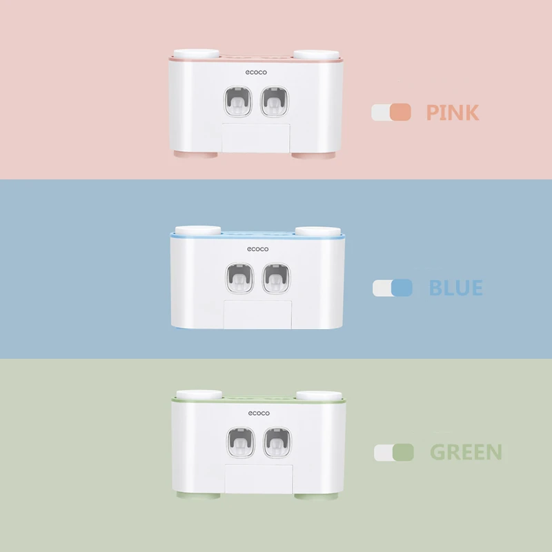 3Colors Wall-mount Toothbrush Holder Auto Squeezing Toothpaste Dispenser Cup Storage Bathroom Accessories | Дом и сад