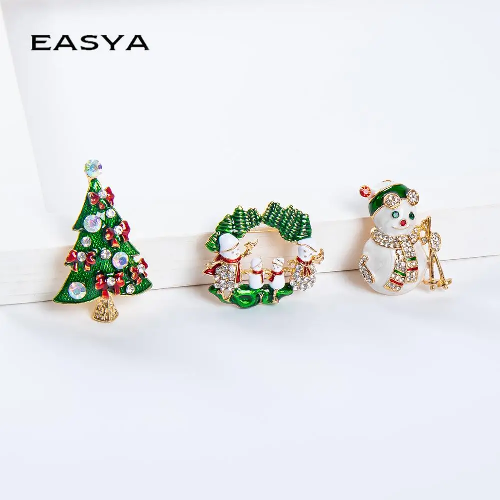 Горячая Распродажа, креативные Броши EASYA, рождественские подарки, Санта-Клаус, Рождественская елка, искусственная мода, лацкан, рюкзак, ювелирные изделия, подарки