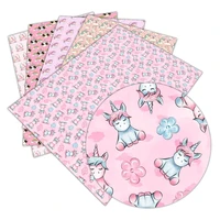 the unicorn cartoon printed synthetic faux leather 22 cm x 30 cmfor diy bag material fabric l091 l092 l096