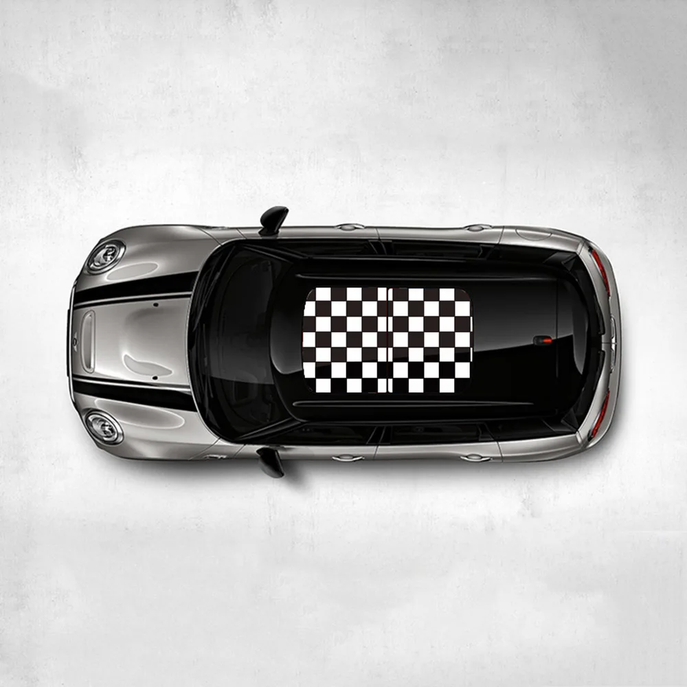 Checker Стайлинга автомобилей наклейки на люк наклейки полосы украшения для Mini Cooper One S JCW R53 R55 R56 R61 F54 F60 земляк аксессуары - Color Name: Checker