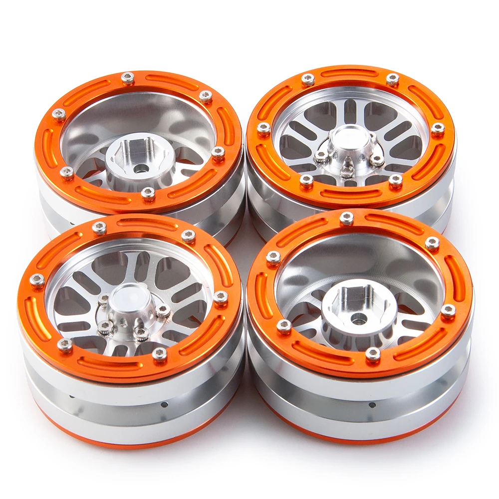 

YEAHRUN 4pcs Aluminum Beadlock 1.9inch Wheel Rim for 1/10 Axial SCX10 TAMIYA CC01 D90 D110 TRX-4 RC Crawler