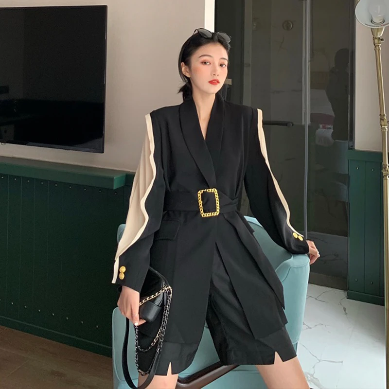 Корейский Блейзер Для женщин 2019 сезон осень Новинка спортивная обувь с высоким