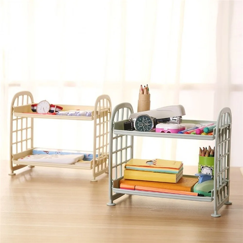 

Double Layer Hollow Shelf Plastic Cosmetics Desktop Finishing Bathroom Accessories Organizer Storage Rack 2 Tier Shelf Holder
