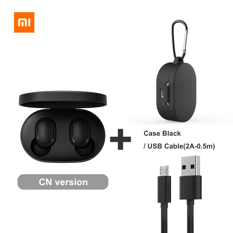 Xiaomi Redmi Airdots Xiaomi беспроводные наушники Голосовое управление Bluetooth 5,0 шумоподавление управление - Цвет: CN Black Cable