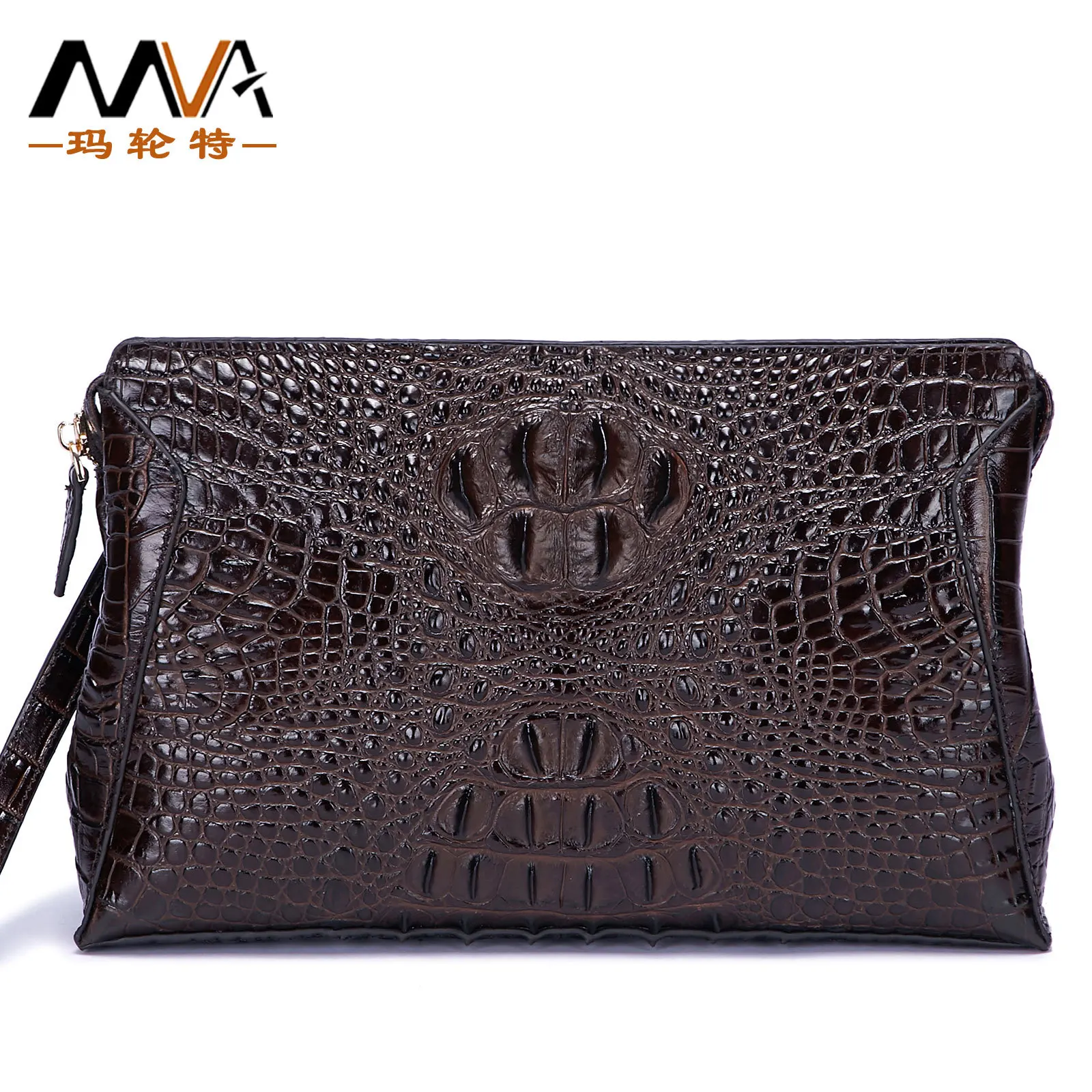 

Men's Handbags Genuine Leather Business Clutch Black Brown High-end Crocodile Skin Pattern Mobile Credit Card Holders