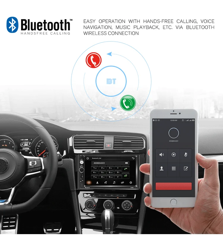 Автомобильный мультимедийный плеер Android 8 1 2 Din 7 '' Mirror link Bluetooth FM Wi Fi AUX GPS