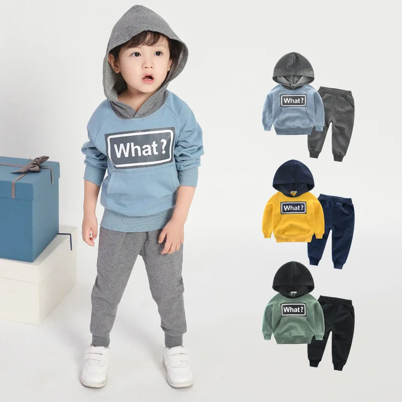

New 2Pcs Boys Outfits Baby Boy Clothes For Kids Clothing Toddler Child Jogging Casual Sports Suit Children Kid Suits Letters