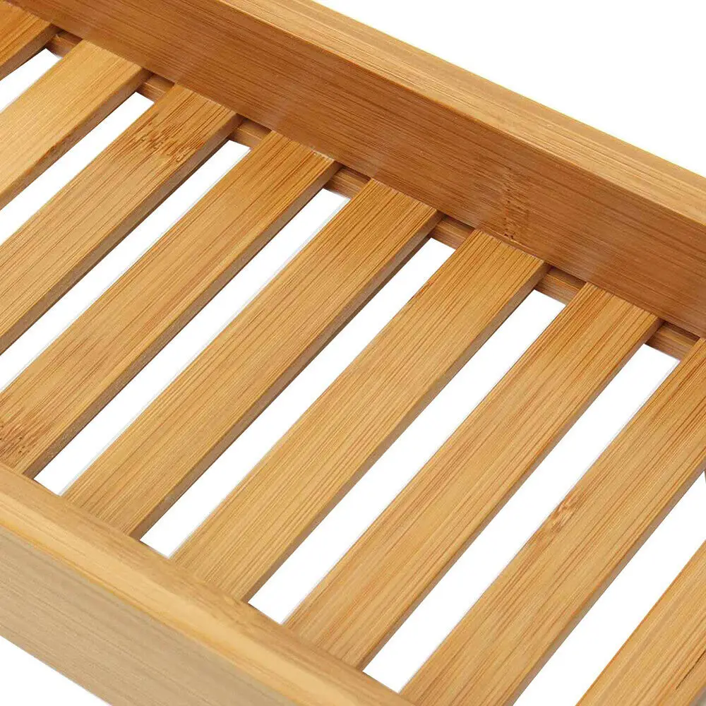 

High Quality Bamboo Wooden Bath Tub Rack Bathroom Shelf Tidy Tray Storage Caddy Organiser Brown Perfect Adjustable Bath Caddy