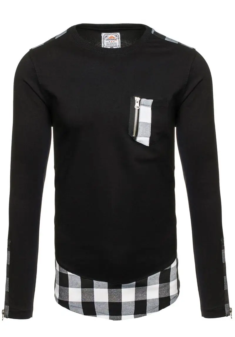 Мужская Повседневная рубашка-поло ZOGAA хлопковая в клетку с длинным рукавом и