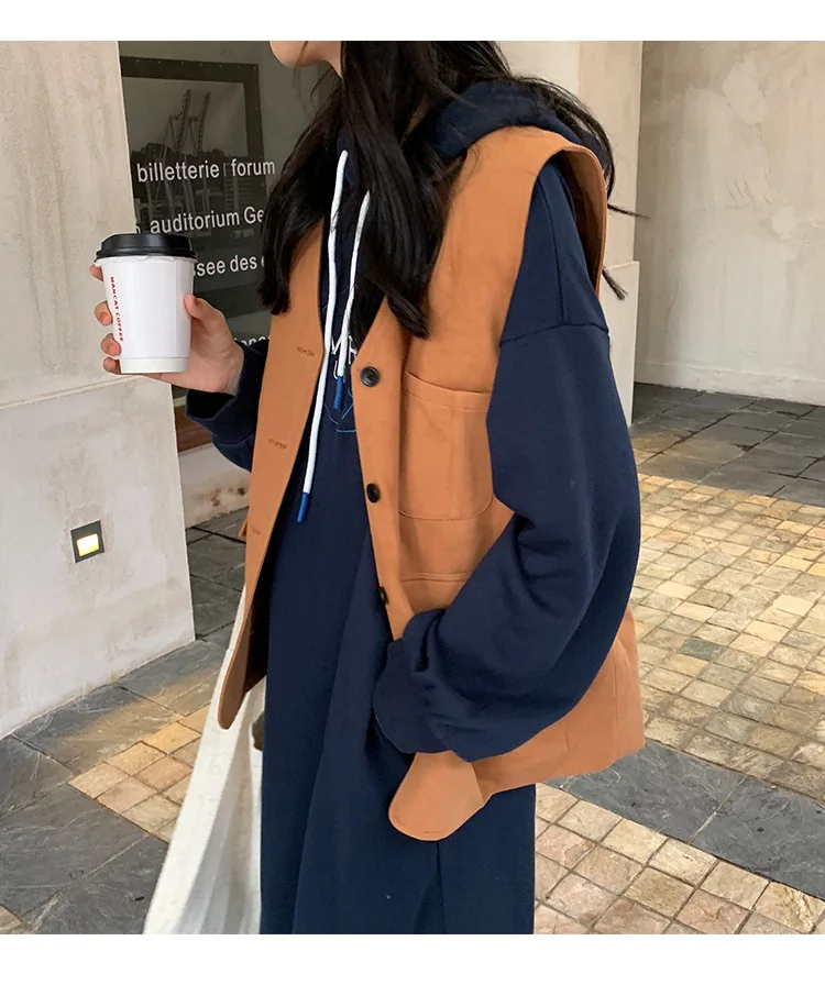 Куртка без рукавов для женщин 2019 корейская одежда женский японский стиль жилет