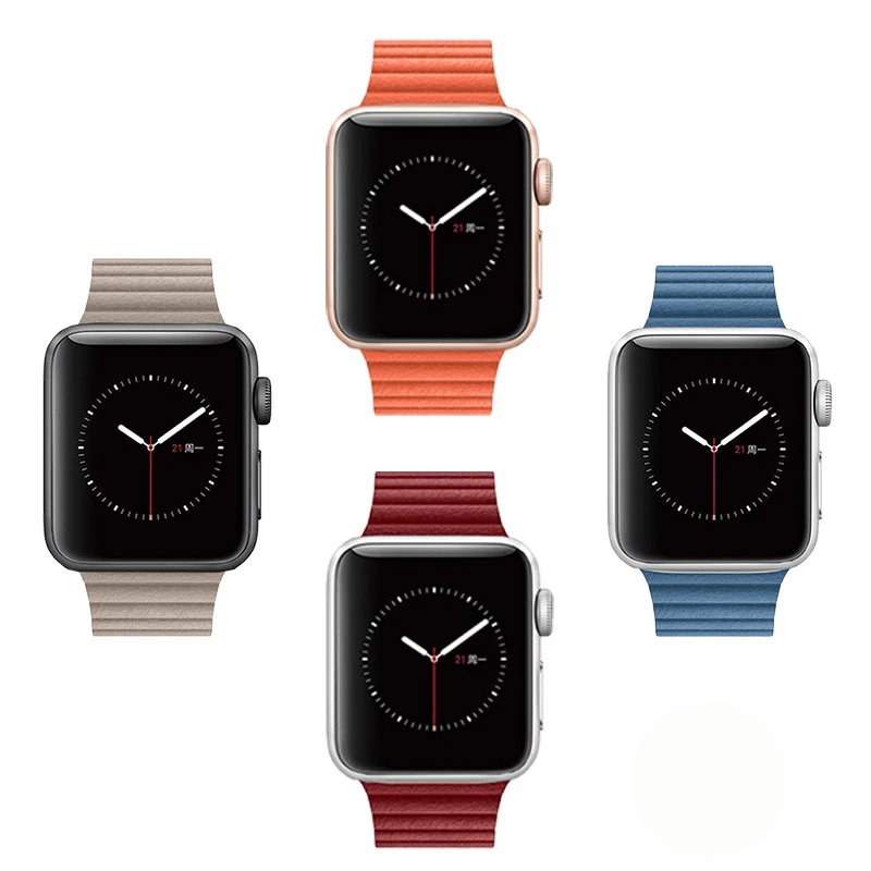 Горячая натуральная кожа для Apple watch band 40/44 мм 38/42 спортивный ремешок наручных