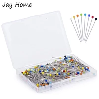 250pcs glass ball head pins multicolor straight quilting pins with plastic box for sewing craft dressmaker jewelry decoration