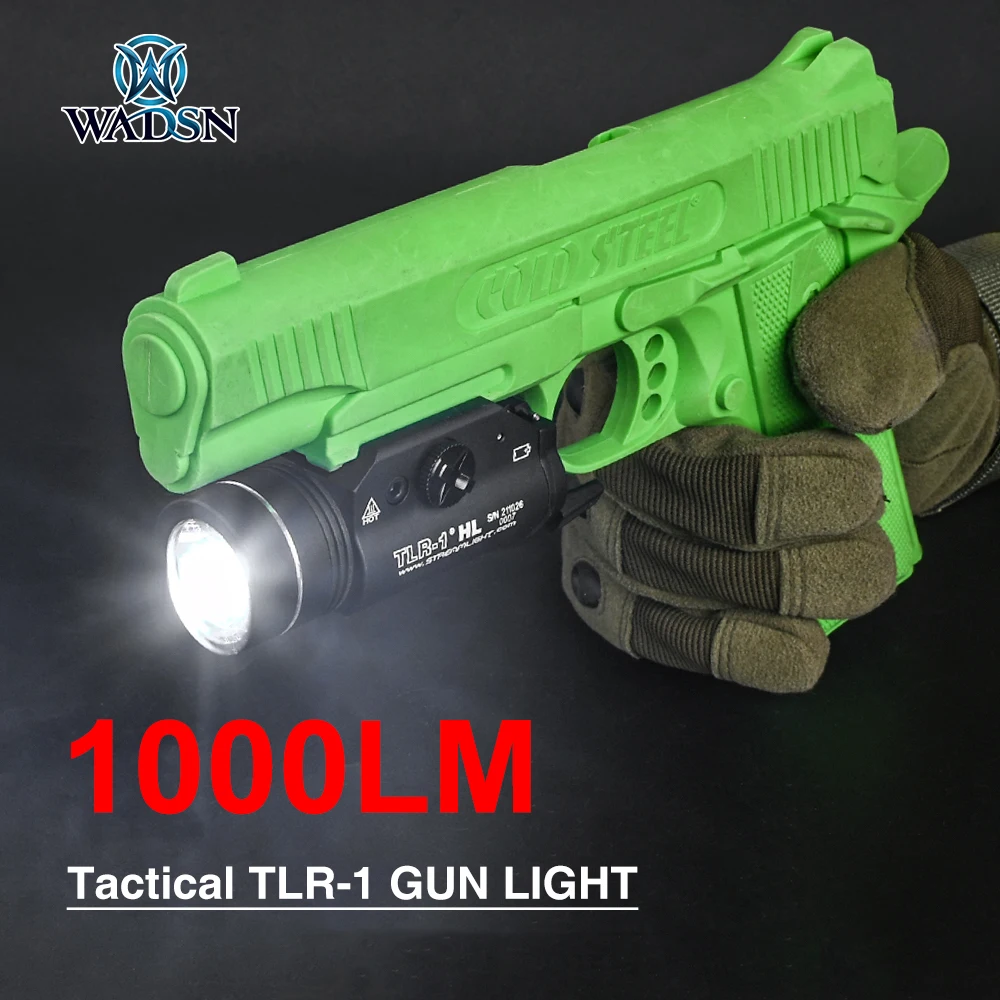 

WADSN TLR-1 GUN LIGHT Tactical Weapon Light 1000 Lumens flashlight with strobe gun Red Laser Sight 20mm Picatinny Weaver Rail