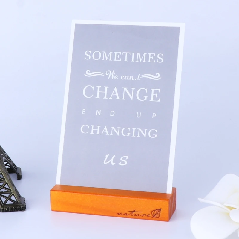 Натуральное дерево блок скрепки для бумаги фото держатель карт зажим Настольный