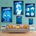 Аниме Gorillaz холщовые постеры красочные блестящие настенные художественные принты для гостиной спальни кафе бара домашний декор настенная роспись