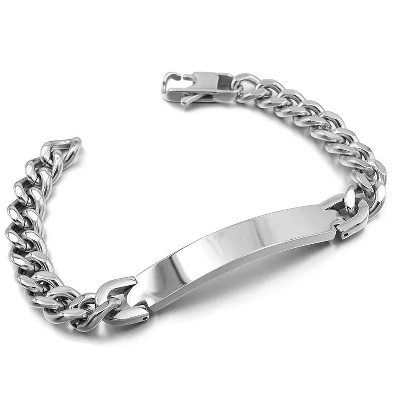 Gokadima нержавеющая сталь ID браслет для мужчин ювелирные изделия masculina pulseira, черный/розовое золото цвет Рок Панк вечерние подарок