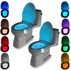 Светильник для туалета, 8 цветов, водонепроницаемый светильник с пассивным ИК датчиком движения для ванной комнаты