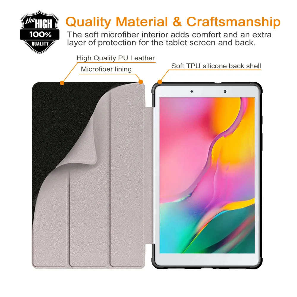 Чехол для планшета samsung Galaxy Tab A 8,0 из искусственной кожи, чехол для планшета samsung tab A 8,0 T290, чехол