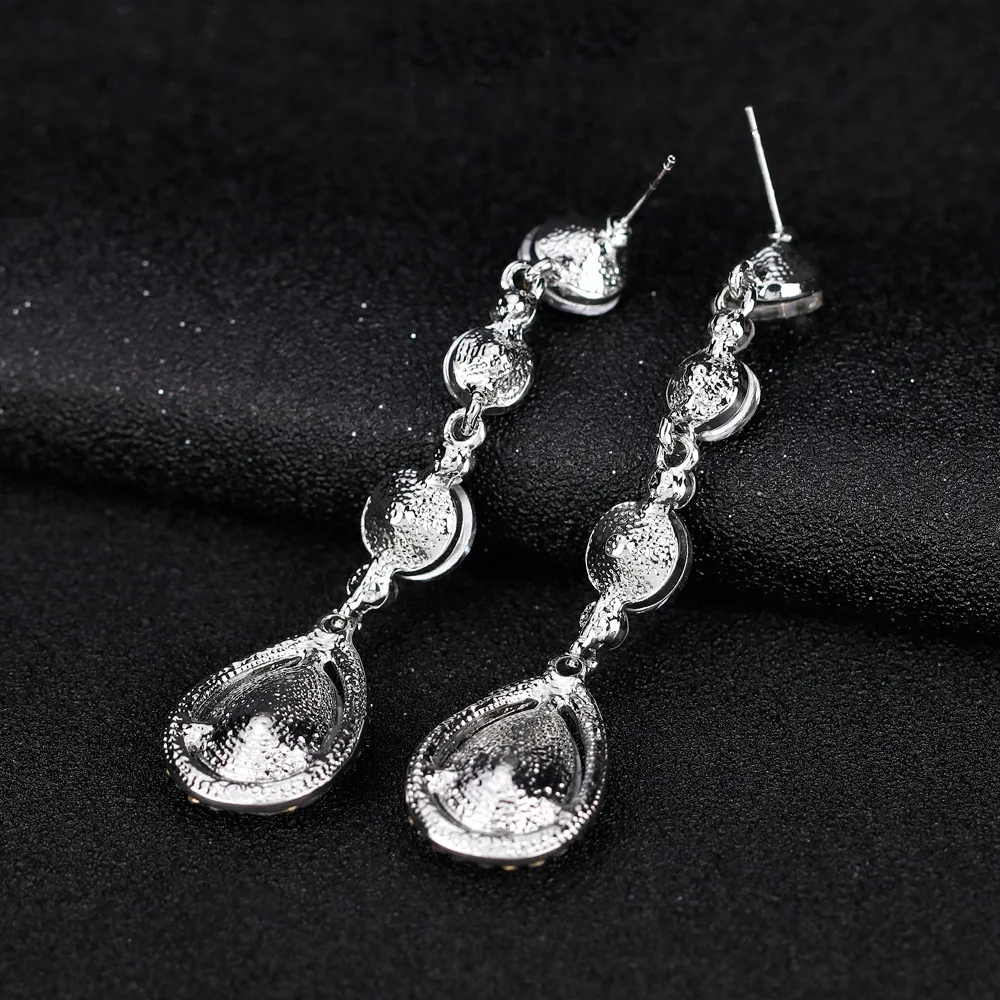 CKW серебро Цвет с украшением в виде кристаллов Свадебные Длинные Позолоченные