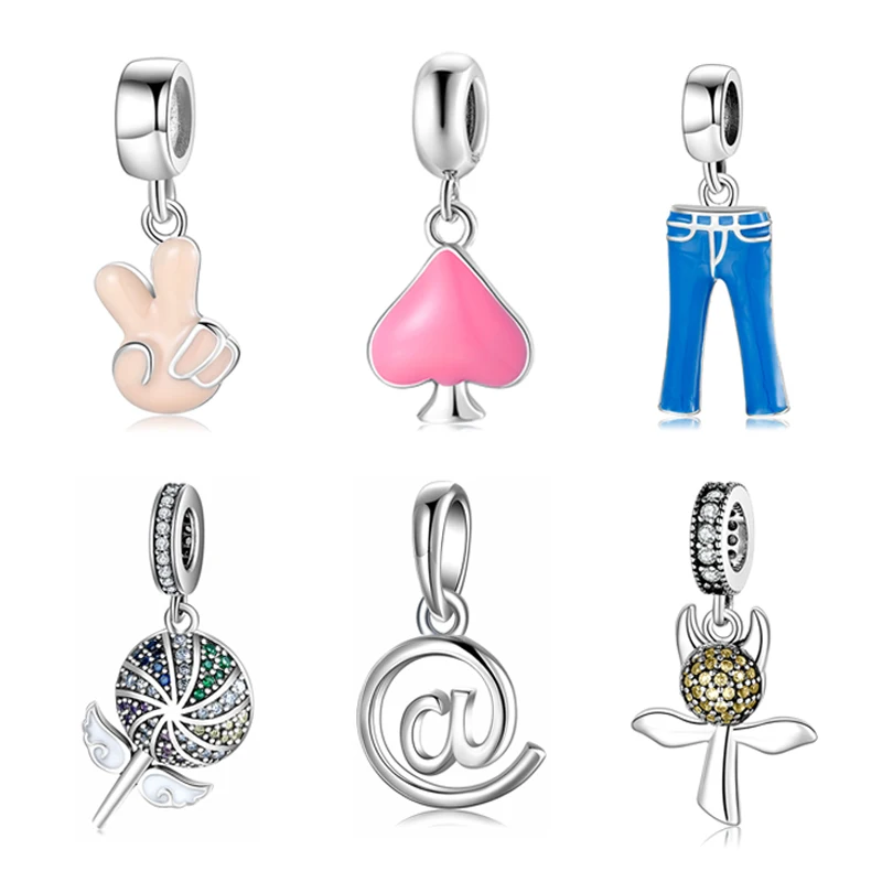 Модные женские джинсы из стерлингового серебра 925 пробы с синей эмалью изящные