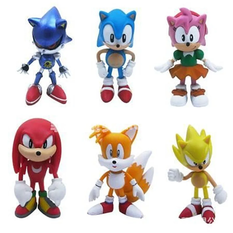

6Pcs/Set 6-7cm Sonic Figures Toy Pvc Toy Shadow Tails Characters Figure Toys For Children Animals Toys Set Free Shipping