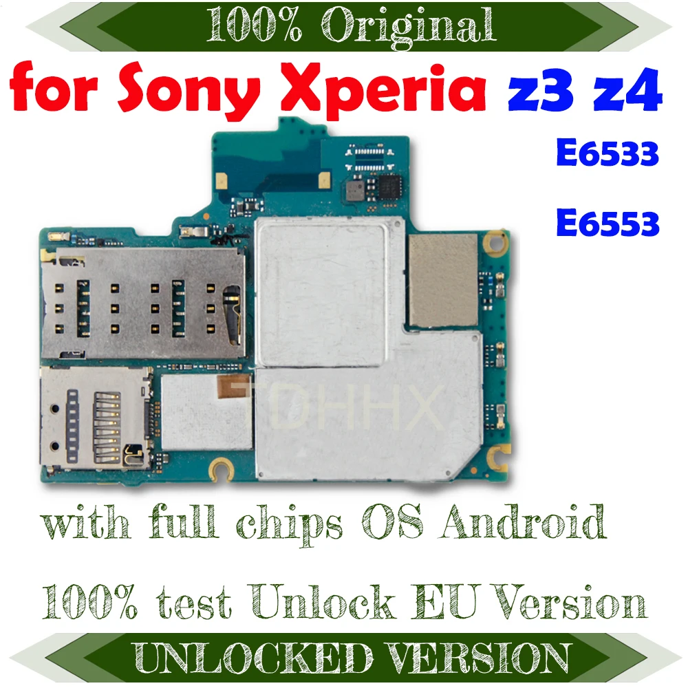 Оригинальная разблокированная логическая печатная плата 32 ГБ для Sony Xperia Z3 + Z4 Plus