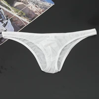 mens seamless breathable briefs ultra thin see through low rise underwear sexy transparent low waist seamless mens solid