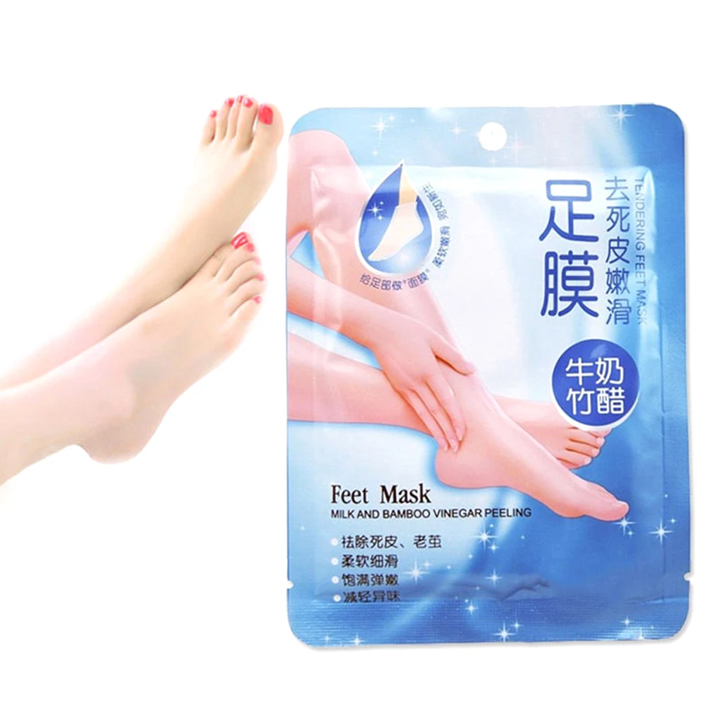 Удаляет мертвую кожу ног гладкой Отшелушивание маска Milk бамбуковый уксус