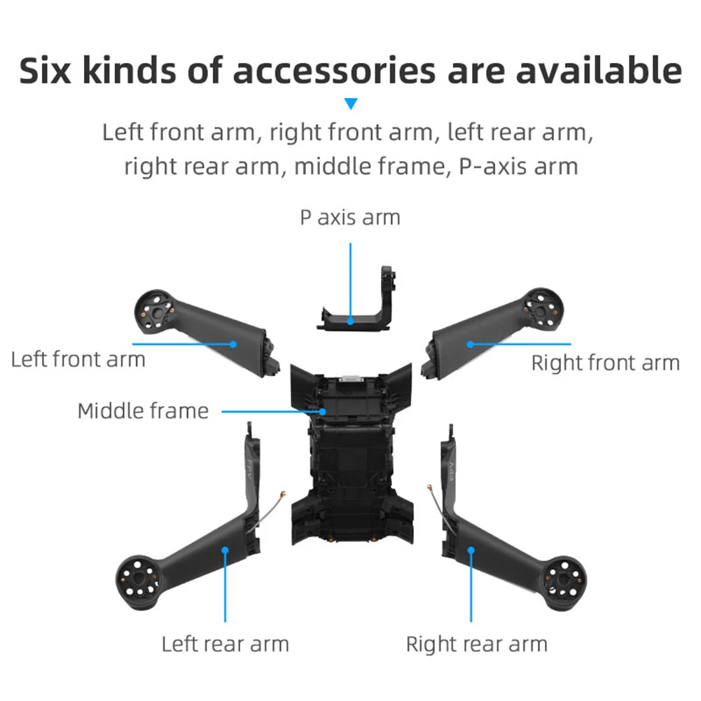 

Replacement Arm for DJI FPV Combo Drone Front/Rear Right Left/Right Arm Repair Spare Parts Replacement Drone Accessories
