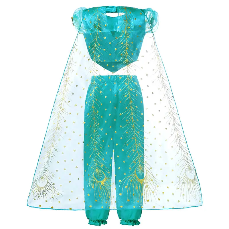Aladdin женское платье для девочек с принтом павлина накидка Арабская принцесса