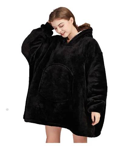 

Winter Sherpa Blanket With Sleeve Ultra Plush Blanket Hoodie Pink Grey Wine Blue Warm Flannel Hooded Blankets
