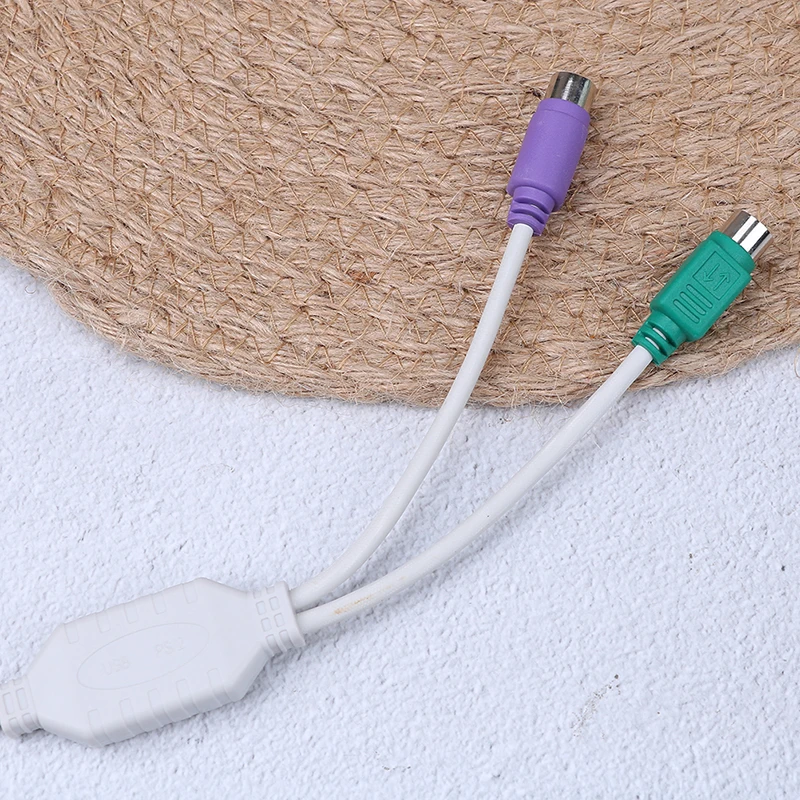 1 шт. переходник штекер-гнездо с USB на адаптер шнура конвертера PS2 для клавиатуры и
