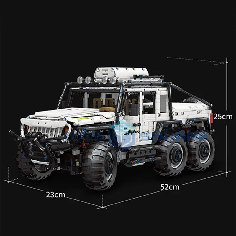 

Model Building Blocks The Remote Control White 6x6 Off Road SUV Car MOC Bricks Set Gifts Educational Toys For Children
