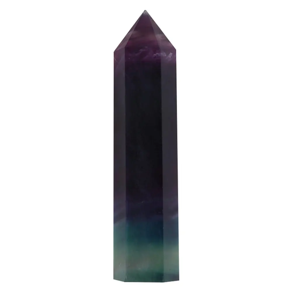 

Single Pointed Colorful Fluorite Crystal Column Natural Crystal Ornament Natural Stone Ornaments Large Crystal Decoration