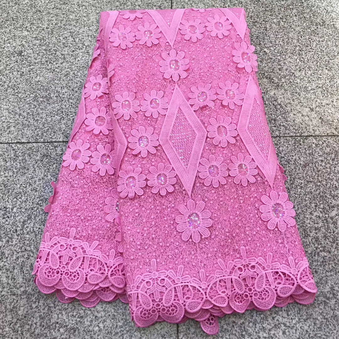 

African Cord Lace Fabric 2020 High Quality Guipure Lace Water Soluble Cord Lace Net Nigerian Cord Lace Fabric For Party KJY9042