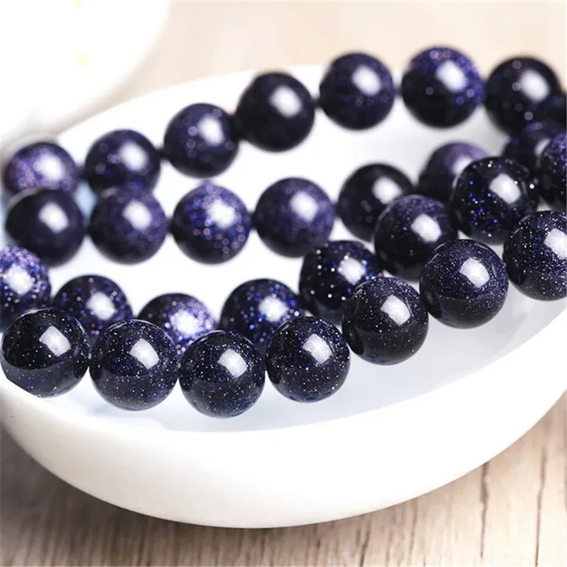 

Natural Stone Beads Fashion Blue Sand Loose Bead 4/6/8/10mm for DIY Jewelry Making Bracelet Necklace Gift