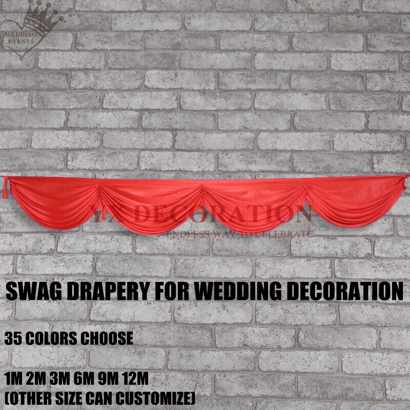 Высокое качество шелк льда Swag драпировки для свадебного фона стола плинтуса